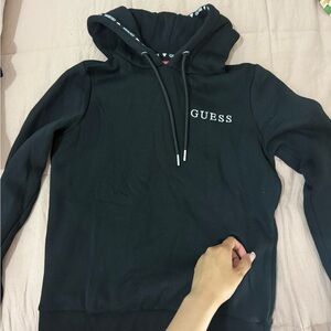 Guess Black Crewneck Hoodie with White Logo